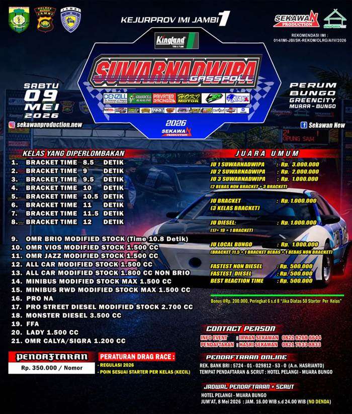Menuju Juara Umum! Area Perum Bungo Greencity Jadi Arena Penting event Gasspoll Suwarnadwipa 2026.