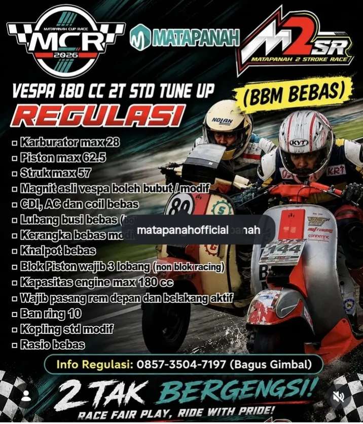 Matapanah Cup Race 2026 Magetan Siap Digelar 18-19 Juli, Kelas Vespa Resmi Dibuka
