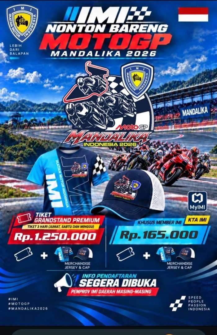 Nobar MotoGP 2026 Mandalika Bersama IMI Jateng, Tiket Cuma Rp165 Ribu