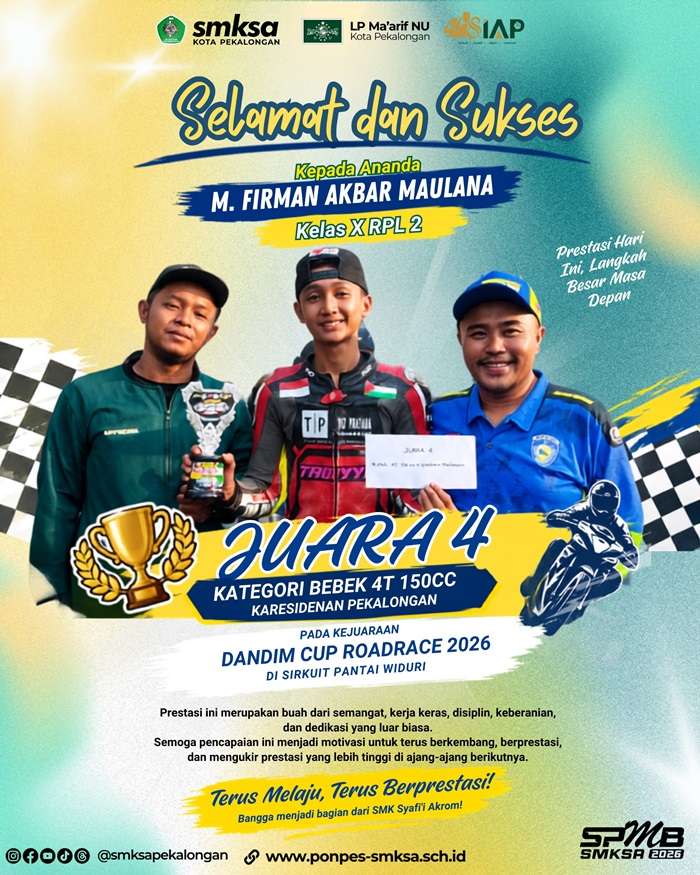 SMK Syafi’i Akrom Pekalongan Siapkan Ekskul Balap Motor, Raih Podium di Dandim Cup 2026