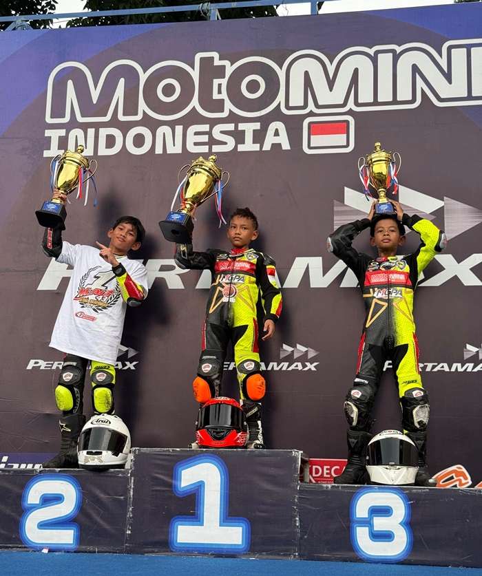 Spider Kids Satria Arfanur Runner-up MotoMini Indonesia Series 2026, Raih Tiket ke Valencia